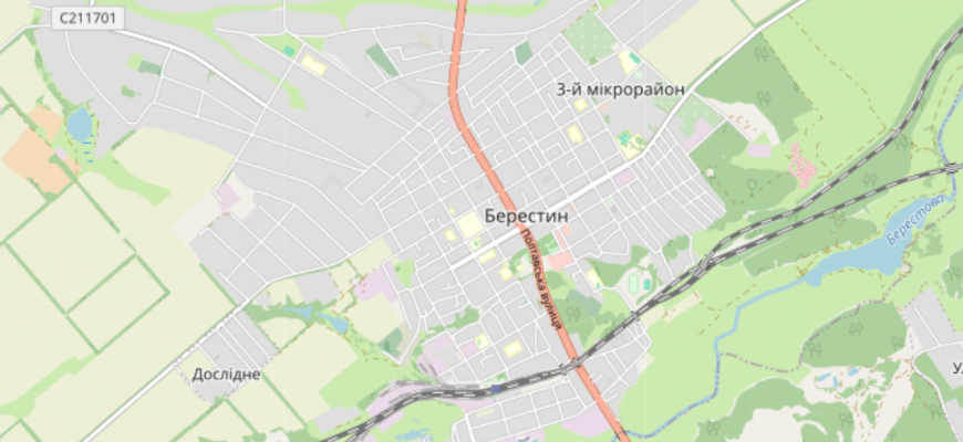 Мапа міста Красноград (Берестин)